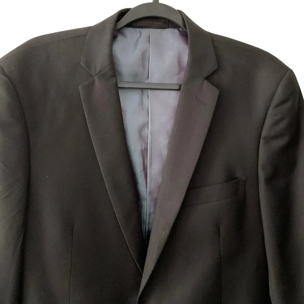 Vitali Mens Black Two Button Blazer Suit Jacket G1235-COLBY Size 42L